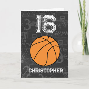 Persoonlijke 16e verjaardag Basketball Kaart