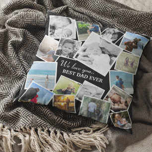 Persoonlijke 17 foto collage voor vader   Vaderdag Kussen