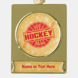 Persoonlijke #1 Hockey Moeder Kerst Ornament Verguld Banner Ornament