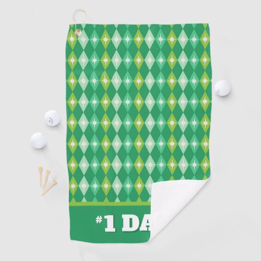 Persoonlijke #1 Papa Groene Kerst Golfballen Golfhanddoek (Insitu)