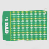 Persoonlijke #1 Papa Groene Kerst Golfballen Golfhanddoek (Horizontaal)