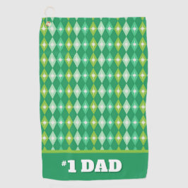 Persoonlijke #1 Papa Groene Kerst Golfballen Golfhanddoek