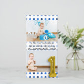 Persoonlijke 1 verjaardag - Hartelijk dank - Kaart (Staand voorkant)