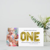 Persoonlijke 1 verjaardag - Hartelijk dank - Kaart (Staand voorkant)