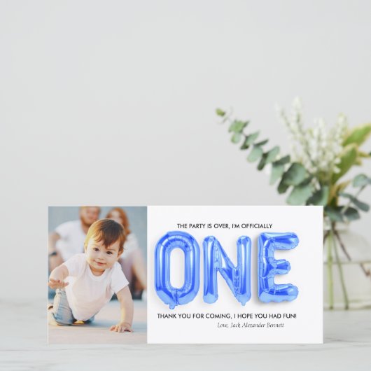 Persoonlijke 1 verjaardag - Hartelijk dank - Kaart (Staand voorkant)