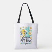 Persoonlijke 1e Bij-dag Tote Bag (Achterkant)