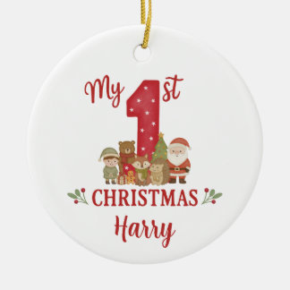 Persoonlijke 1e Kerstboom Versiering Keramisch Ornament