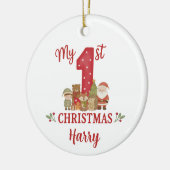 Persoonlijke 1e Kerstboom Versiering Keramisch Ornament (Links)