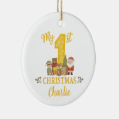 Persoonlijke 1e Kerstboomversiering  Keramisch Ornament (Rechts)