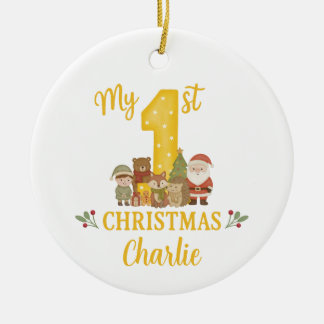 Persoonlijke 1e Kerstboomversiering Keramisch Ornament