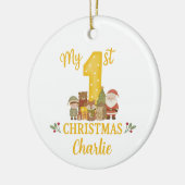 Persoonlijke 1e Kerstboomversiering  Keramisch Ornament (Links)
