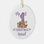 Persoonlijke 1e Kerstboomversiering  Keramisch Ornament (Rechts)