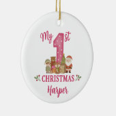 Persoonlijke 1e Kerstboomversiering  Keramisch Ornament (Rechts)