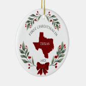 Persoonlijke 1e Kerstmis in Texas State Keramisch Ornament (Rechts)