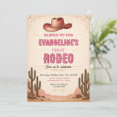 Persoonlijke 1e Rodeo Wild West Westerne verjaarda Kaart (Staand voorkant)