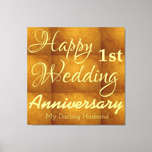 Persoonlijke 1e trouwdag voor koppels canvas afdruk (Voorkant)