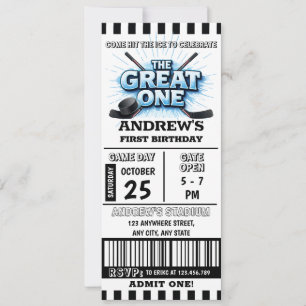 Persoonlijke 1e verjaardag Hockey Ticket Feest Kaart