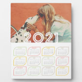 Persoonlijke 2021 Desktop Agenda | Modern blad Fotoplaat (Voorkant)