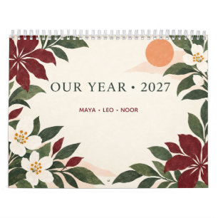 Persoonlijke 2027 botanische gezamelijke muurkalen kalender