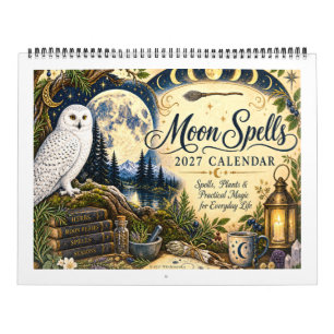 Persoonlijke 2027 Maan Spreuken Geïllustreerde Kal Kalender