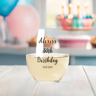 Persoonlijke 20e 30e 40e 50e 60e 70 verjaardag wijnglas zonder voet