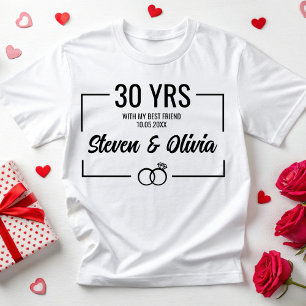 Persoonlijke 20e 30e verjaardag Huwelijk Koppels T-shirt