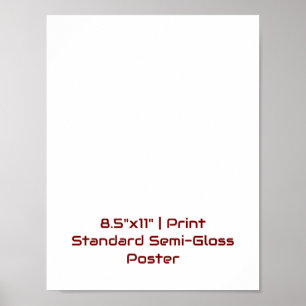 Persoonlijke 21,59 x 27,94 cm standaard semi-gloss poster