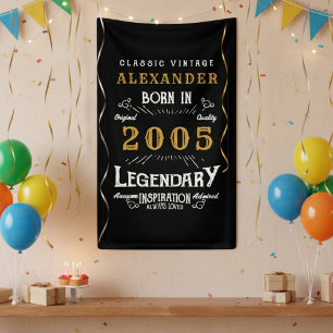 Persoonlijke 21e verjaardag 2005 Vintage Legend Spandoek