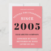 Persoonlijke 21e verjaardag 2005 Voeg je naam roze Kaart (Voorkant)