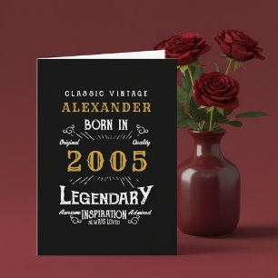 Persoonlijke 21e verjaardag Geboren 2005 Vintage Z Kaart