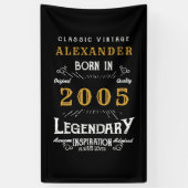 Persoonlijke 21e verjaardag Geboren in 2005 Retro- Spandoek (Verticaal)