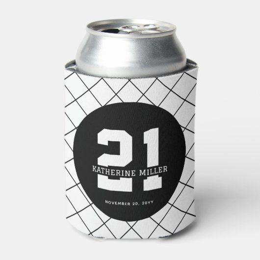 Persoonlijke 21e verjaardag modern en elegant   blikjeskoeler (Blikje Voorkant)