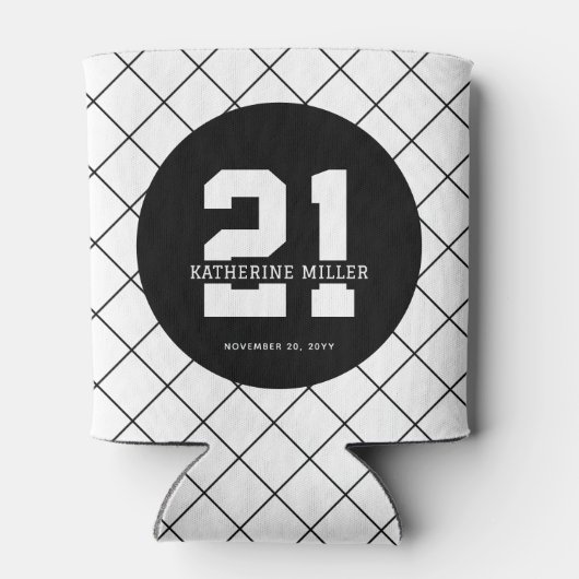 Persoonlijke 21e verjaardag modern en elegant   blikjeskoeler (Achterkant)