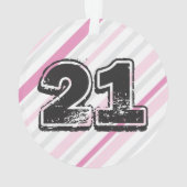 Persoonlijke 21e verjaardag roze ornament (achterkant)