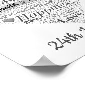 Persoonlijke 25e bruiloft Jubileum Word Art Poster (Hoek)