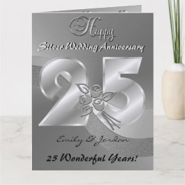 Persoonlijke 25e Silver Wedding Jubileum Kaart