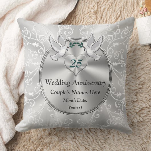 Persoonlijke 25th Wedding Jubileum Cadeaus Kussen (Deken)