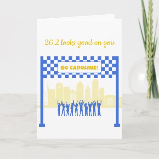 Persoonlijke 26.2 Boston Marathon Run Gratules Kaart (Voorkant)