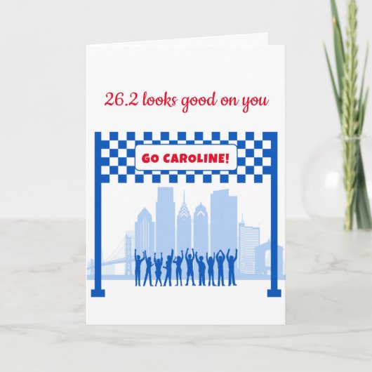 Persoonlijke 26.2 Philadelphia Marathon Felicitati Kaart (Voorkant)