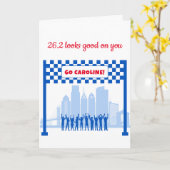 Persoonlijke 26.2 Philadelphia Marathon Felicitati Kaart (Gele Bloem)