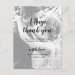Persoonlijke 2 foto-bruiloft Hartelijk dank Kaart