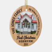 Persoonlijke 2-foto-Kerstmis, eerste startpunt 202 Keramisch Ornament (Rechts)