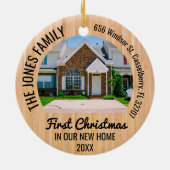 Persoonlijke 2-foto-Kerstmis, eerste startpunt 202 Keramisch Ornament (Achterkant)