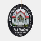 Persoonlijke 2-foto-Kerstmis, eerste startpunt 202 Keramisch Ornament (Rechts)