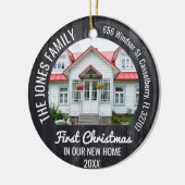 Persoonlijke 2-foto-Kerstmis, eerste startpunt 202 Keramisch Ornament (Links)