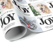 Persoonlijke 2 foto Pet Dog JOY Holiday Gift Cadeaupapier (Rol Hoek)
