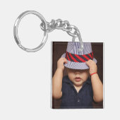Persoonlijke 2 Foto (voor & achter) Sleutelhanger (Voorkant Links)