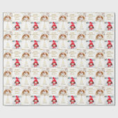 Persoonlijke 2 foto White-kerstfeestdag Cadeaupapier (Vlak)