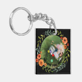 Persoonlijke 2 foto's | Moederdag van Floral mam Sleutelhanger (Voorkant Links)
