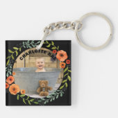 Persoonlijke 2 foto's | Moederdag van Floral mam Sleutelhanger (Achterkant)
